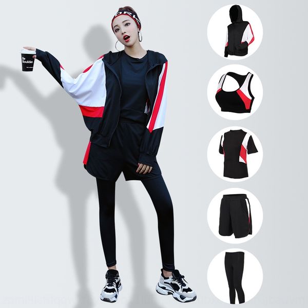 sports suit women's 2020 season gym sports piece set beginners casual running loose internet celebrity yoga suit five-piece set, White;red
sports suit women's 2020 season gym sports piece set beginners casual running loose internet celebrity yoga suit five-piece set, White;red