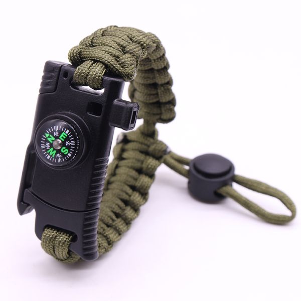 green emergency braided with sos paracord outdoor camping rescue rope bangles compass whistle knife, Golden;silver
green emergency braided with sos paracord outdoor camping rescue rope bangles compass whistle knife, Golden;silver