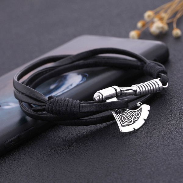 p410 dongmanli men's jewelery ax wrap anchor viking bracelet men's leather accessories slavonic perun bangle bracelets, Black
p410 dongmanli men's jewelery ax wrap anchor viking bracelet men's leather accessories slavonic perun bangle bracelets, Black