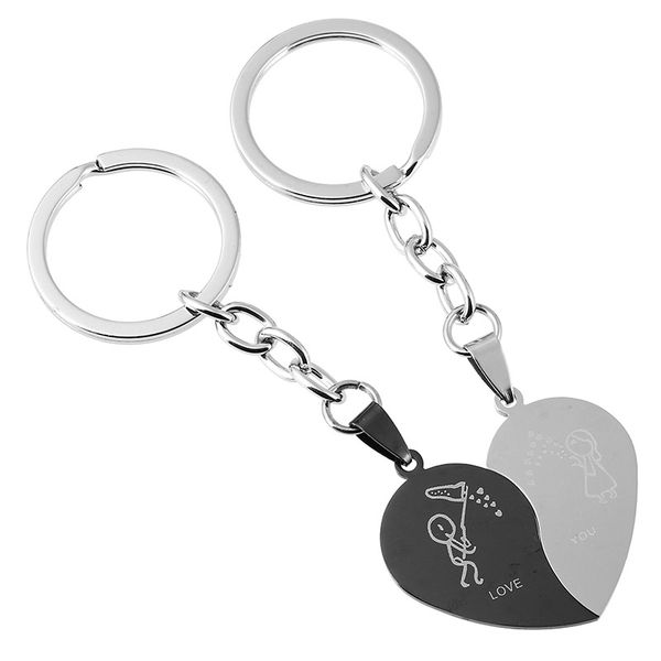 stainless steel keychain vintage cute lovers heart shaped combination couple keychains business men party gift jewelry 2097, Silver
stainless steel keychain vintage cute lovers heart shaped combination couple keychains business men party gift jewelry 2097, Silver