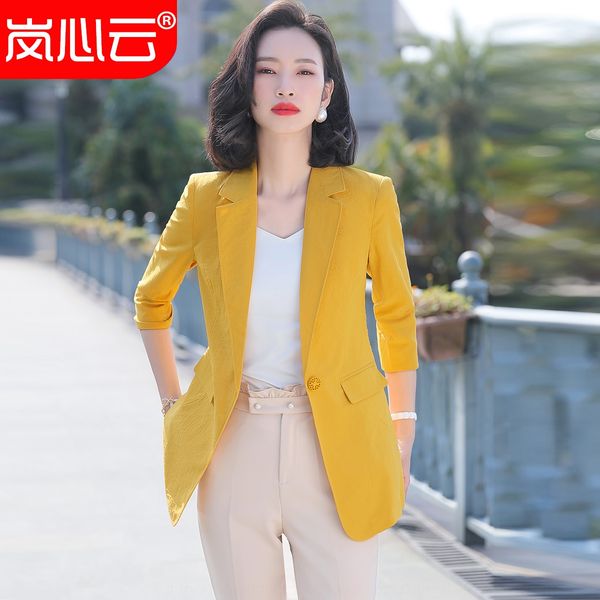 suit women's summer new coat coat casual all-match korean style elegant small suit fashionable waist-closed yellow loose top, White;black
suit women's summer new coat coat casual all-match korean style elegant small suit fashionable waist-closed yellow loose top, White;black
