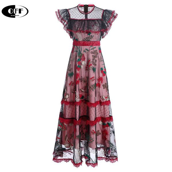 runway designer embroidered maxi dress woman mesh ruffles butterfly party night lace up long dresses women vestidos robes female, Black;gray
runway designer embroidered maxi dress woman mesh ruffles butterfly party night lace up long dresses women vestidos robes female, Black;gray