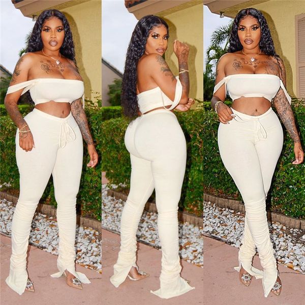 streetwear 2 piece set women crop and stacked pants split matching sets off shoulder club outfits summer clothes, White
streetwear 2 piece set women crop and stacked pants split matching sets off shoulder club outfits summer clothes, White