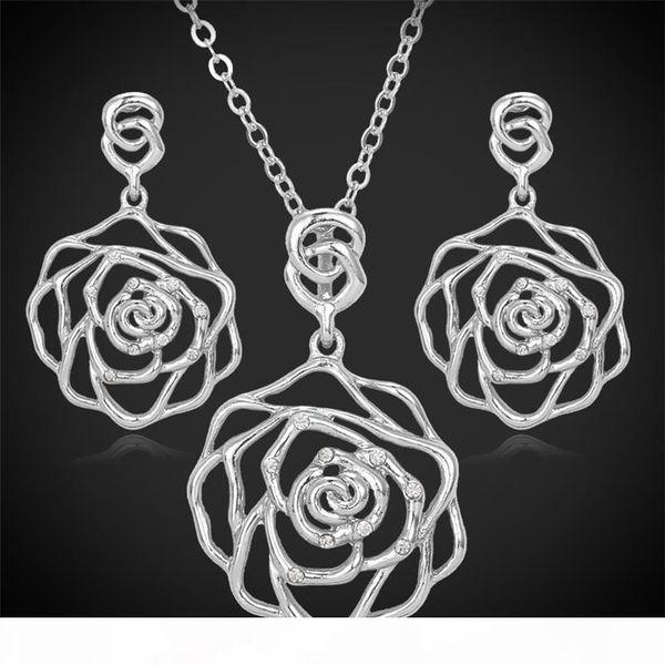 rose flower pendants necklaces drop earrings choker necklace 18k real gold platinum plated jewelry sets rhinestone, Silver
rose flower pendants necklaces drop earrings choker necklace 18k real gold platinum plated jewelry sets rhinestone, Silver