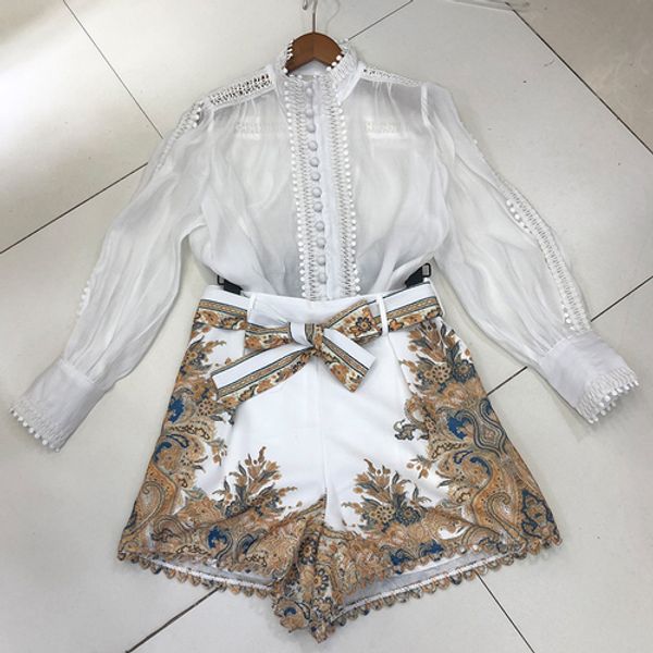 two- piece set for woman 2020 autumn new elegant lady retro shorts suits long sleeve white shirt + printed shorts short pants
two- piece set for woman 2020 autumn new elegant lady retro shorts suits long sleeve white shirt + printed shorts short pants
