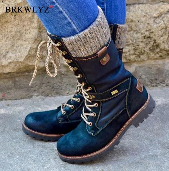 2020 women mid-calf boots gladiator chunky low heels winter snow warm shoes booties vintage pu leather lace up shoe botas mujer, Black
2020 women mid-calf boots gladiator chunky low heels winter snow warm shoes booties vintage pu leather lace up shoe botas mujer, Black