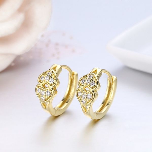 double heart full cz circle loop huggie hoops earrings for women child girls kids brass gold color jewelry oorbellen aretes aros, Golden
double heart full cz circle loop huggie hoops earrings for women child girls kids brass gold color jewelry oorbellen aretes aros, Golden