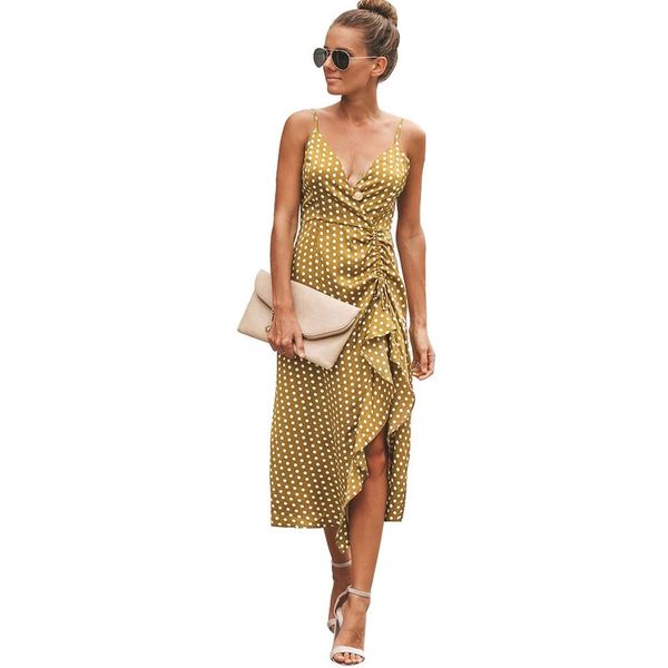 casual dresses 2021 summer women polka dot dress sleeveless suspender split skirt off-shoulder dovetail, Black;gray
casual dresses 2021 summer women polka dot dress sleeveless suspender split skirt off-shoulder dovetail, Black;gray