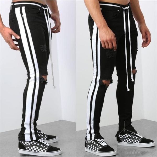 mens high street painted destroyed jeans pants with holes ripped denim trousers slim fit distressed jeans streetwear, Blue
mens high street painted destroyed jeans pants with holes ripped denim trousers slim fit distressed jeans streetwear, Blue