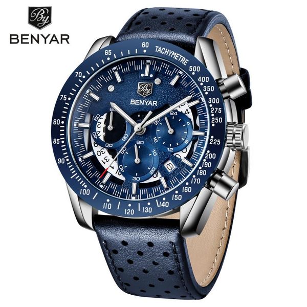 2020 new mens watch benyar mens blue watch stainless steel chronograph men relogio masculino, Slivery;brown
2020 new mens watch benyar mens blue watch stainless steel chronograph men relogio masculino, Slivery;brown