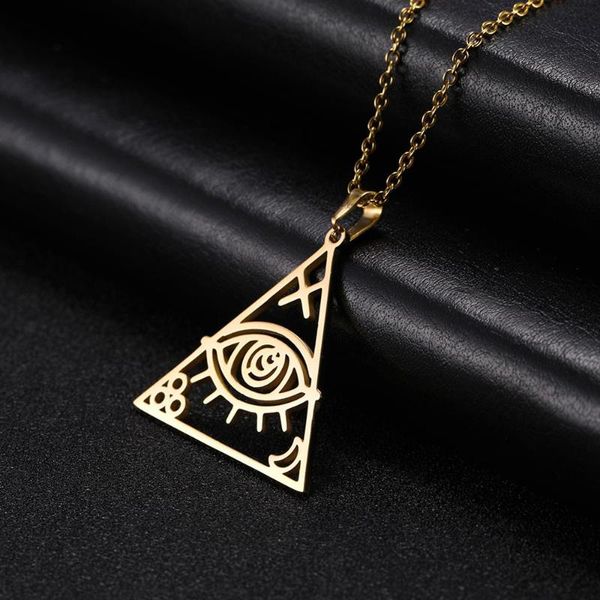 skyrim golden pyramid egyptian evil eye pendant necklace stainless steel adjustable amulet chain necklaces jewelry for women, Silver
skyrim golden pyramid egyptian evil eye pendant necklace stainless steel adjustable amulet chain necklaces jewelry for women, Silver