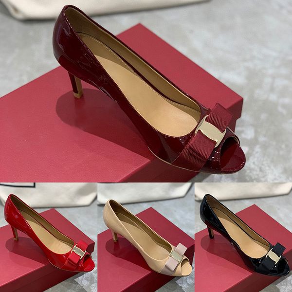 designer womens pumps luxury black red apricot bow-knot coat of paint round head high heels with box size 35-40
designer womens pumps luxury black red apricot bow-knot coat of paint round head high heels with box size 35-40
