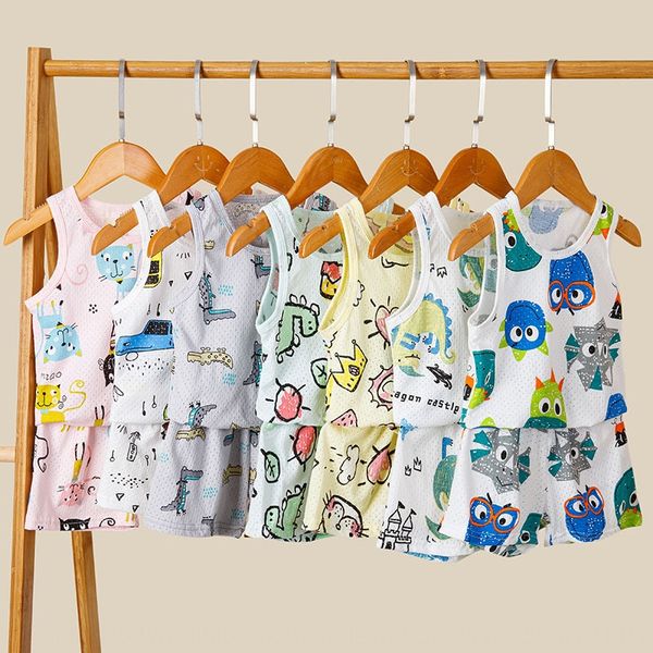 summer mesh two-piece suit breathing baby thin sleeveless boy vest children's clothing wear cotton shorts children's vest set, Blue
summer mesh two-piece suit breathing baby thin sleeveless boy vest children's clothing wear cotton shorts children's vest set, Blue