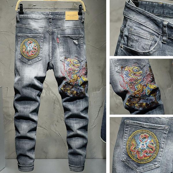 men's jeans arrivals fashion simple slim version of the elastic denim pants causal trousers, Blue
men's jeans arrivals fashion simple slim version of the elastic denim pants causal trousers, Blue