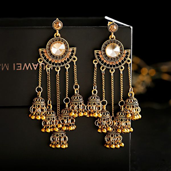 women's retro big gold jhumka earrings jewelry classic white beads long chain tassel dangle earrings hangers, Silver
women's retro big gold jhumka earrings jewelry classic white beads long chain tassel dangle earrings hangers, Silver