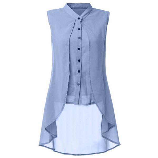 women's blouses & shirts trendy solid color sleeveless chiffon blouse summer fashion office lady veats elegant casual, White
women's blouses & shirts trendy solid color sleeveless chiffon blouse summer fashion office lady veats elegant casual, White