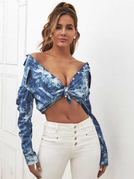 street style female clothing autumn womens designer blouses tie dye lapel neck pocket single breaste, White
street style female clothing autumn womens designer blouses tie dye lapel neck pocket single breaste, White