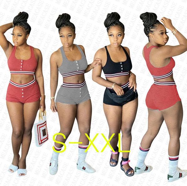 women tracksuit shorts sets stripe designer bra tank crop + shorts pants ladies 2 piece clothing set sports suit dhl d72703, Gray
women tracksuit shorts sets stripe designer bra tank crop + shorts pants ladies 2 piece clothing set sports suit dhl d72703, Gray