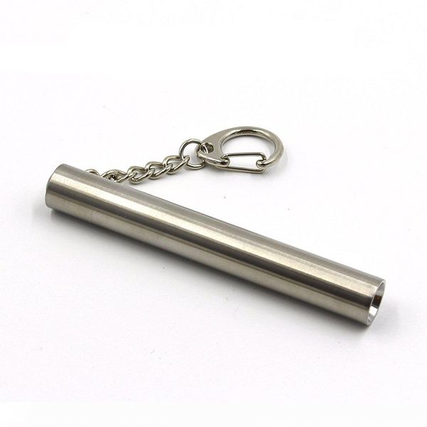 Keychain Flashlight Led Light Stainless Steel Pocket Torch Seamless Cover Max Distance 100m Sliver Colour Mini Key Light
