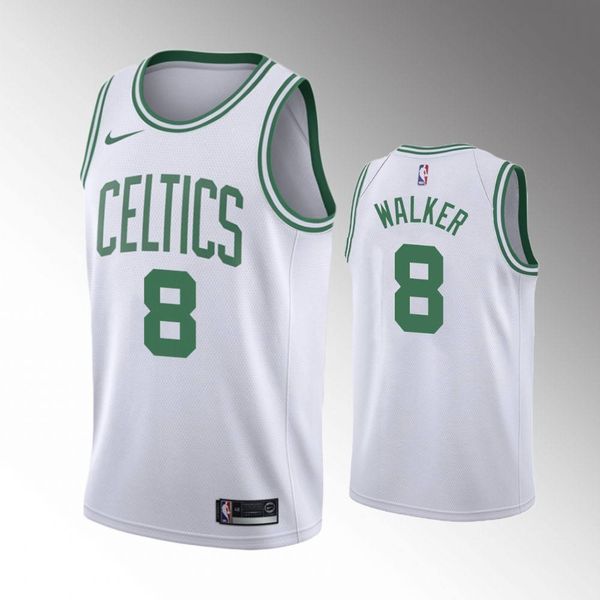 men's #8 kemba walker 2019-20 white jersey - association, Gray