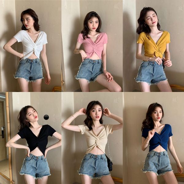 summer new all-match fashion chic solid color base shirt hard-working cross two-wear knitted short-sleeved shirt for women, White;black
summer new all-match fashion chic solid color base shirt hard-working cross two-wear knitted short-sleeved shirt for women, White;black