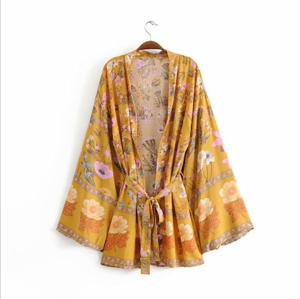 women's jackets gypsy print short kimono coat women boho sashes tied beach long sleeve coats bohemian female autumn, Black;brown
women's jackets gypsy print short kimono coat women boho sashes tied beach long sleeve coats bohemian female autumn, Black;brown