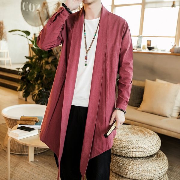 flax cloak windbreaker coat chinese style autumn new buddhist men's cloak coat taoist robe han suit mid-length windbreaker, Tan;black
flax cloak windbreaker coat chinese style autumn new buddhist men's cloak coat taoist robe han suit mid-length windbreaker, Tan;black