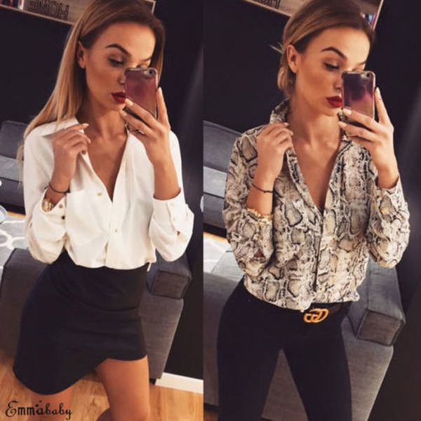 fashion women long sleeve v neck casual shirt leopard print blouse shirts plus size hot, White
fashion women long sleeve v neck casual shirt leopard print blouse shirts plus size hot, White