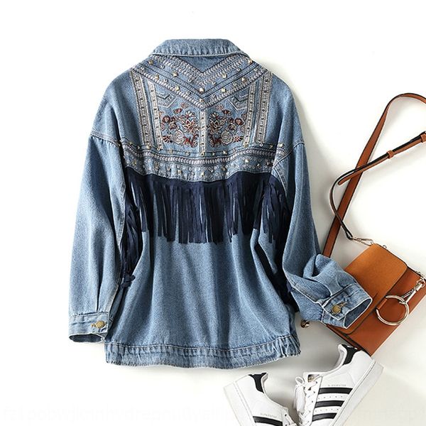 cxo3e loose large size tassel embroidered denim coat 2020 women's autumn korean style embroidered casual temperament denim coat women&#, Black;brown
cxo3e loose large size tassel embroidered denim coat 2020 women's autumn korean style embroidered casual temperament denim coat women&#, Black;brown