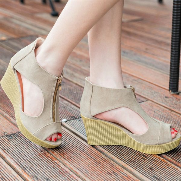 peep toe wedges sandal female platform heels gladiator sandals boots slopes with zipper fish mouth shoes women summer sandals 2019 cs09, Black
peep toe wedges sandal female platform heels gladiator sandals boots slopes with zipper fish mouth shoes women summer sandals 2019 cs09, Black