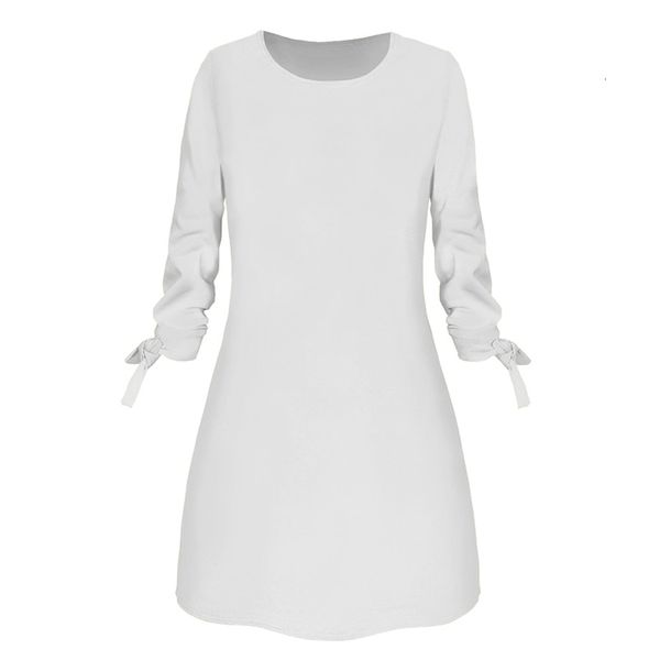spring new fashion solid color dress casual o neck loose dress 3 4 sleeve bow elegant dress, Black;gray
spring new fashion solid color dress casual o neck loose dress 3 4 sleeve bow elegant dress, Black;gray