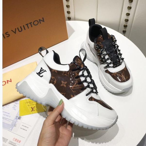 designer luxury women's casual fashion shoes, women's outdoor casual shoes, leather material, original box 041, Black