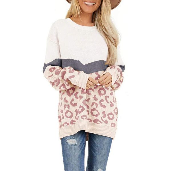 women patchwork leopard print adisputent sweater loose long sleeve sweaters pullover fashion sweaters ladies outerwear, White;black
women patchwork leopard print adisputent sweater loose long sleeve sweaters pullover fashion sweaters ladies outerwear, White;black