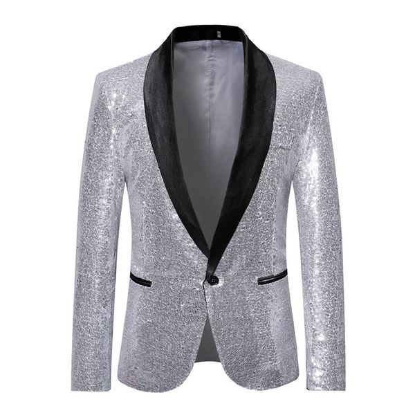 men's suits & blazers mens sequins suit blazer jacket brand shiny glitter embellished male slim dj club stage formal wedding, White;black
men's suits & blazers mens sequins suit blazer jacket brand shiny glitter embellished male slim dj club stage formal wedding, White;black