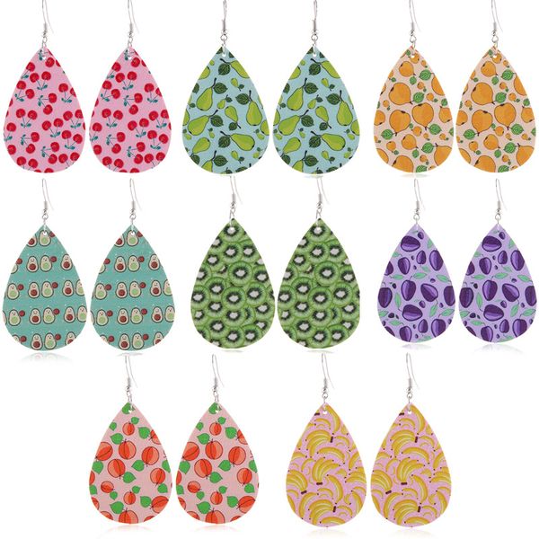 fashion waterdrop pu leather earrings printed multistyles fruit pattern leather charm pendant eardrop ear hook earring for women jewelry, Silver
fashion waterdrop pu leather earrings printed multistyles fruit pattern leather charm pendant eardrop ear hook earring for women jewelry, Silver