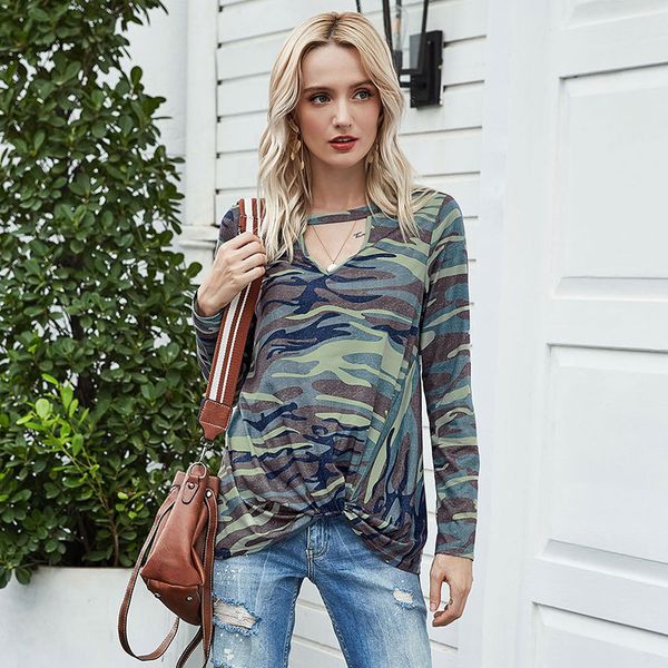 2020 cross-border autumn and winter explosions european and american womens v-neck hollow leopard camouflage t-shirt star explosions, White
2020 cross-border autumn and winter explosions european and american womens v-neck hollow leopard camouflage t-shirt star explosions, White