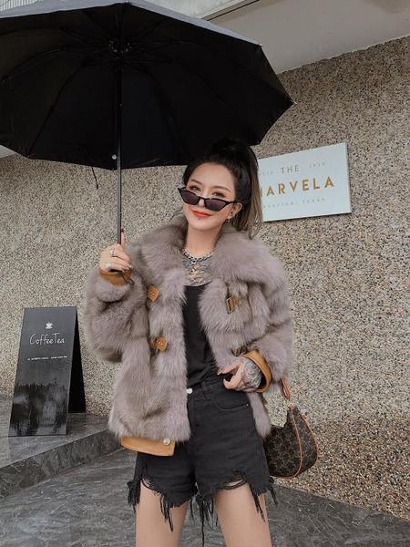 women's fur & faux rosevans 2021 ins autumn and winter patcchwork sheepskin real coat women bat sleeved parka jacket laides, Black
women's fur & faux rosevans 2021 ins autumn and winter patcchwork sheepskin real coat women bat sleeved parka jacket laides, Black