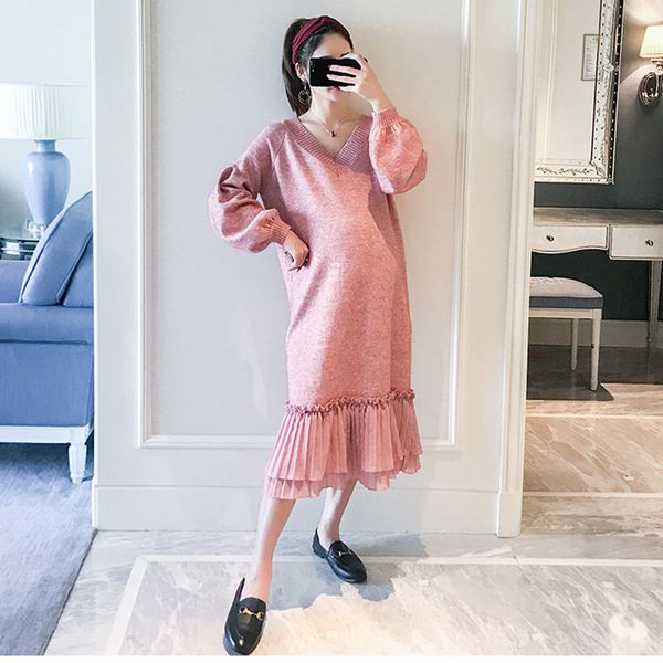 knitted maternity fishtail dresses thick full sleeve v-neck sweater maxi long dress for pregnant women maternity clothings, White
knitted maternity fishtail dresses thick full sleeve v-neck sweater maxi long dress for pregnant women maternity clothings, White