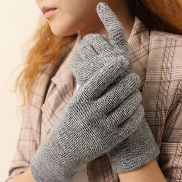 100% cashmere touchable gloves gray brown, Blue;gray