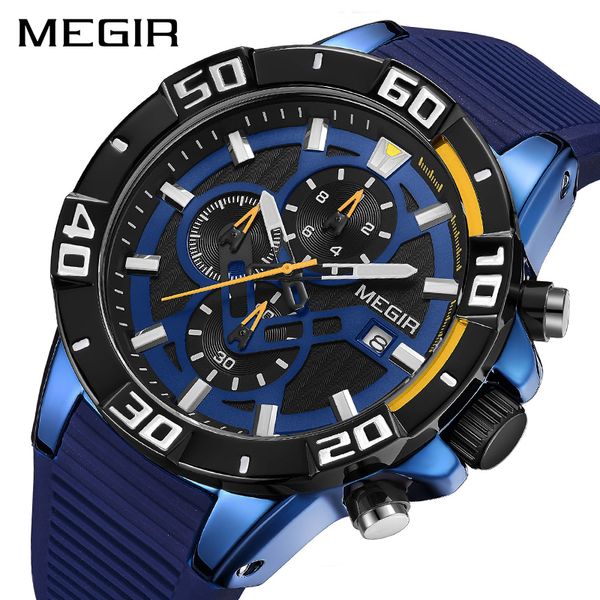 megir men watches chronograph sport watch silicone quartz watches clock relogio masculino reloj hombre, Slivery;brown
megir men watches chronograph sport watch silicone quartz watches clock relogio masculino reloj hombre, Slivery;brown