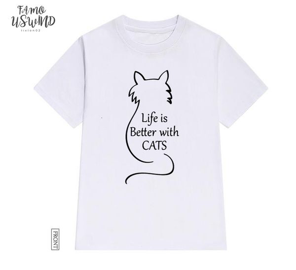 life is better with cats women tshirt cotton casual funny t shirt lady yong girl tee 5 colors drop ship 588, White
life is better with cats women tshirt cotton casual funny t shirt lady yong girl tee 5 colors drop ship 588, White