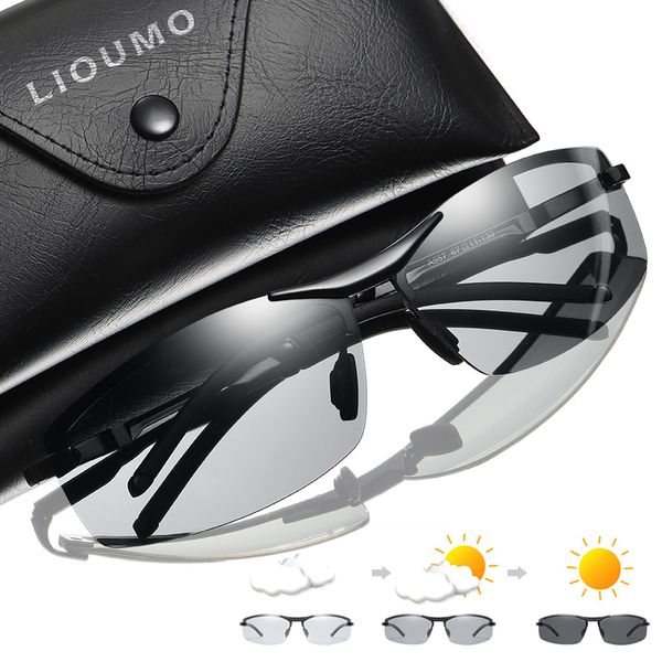 classic vintage pchromic sunglasses men polarized sun glasses driving eyewear male night vision change color lens anti-glare, White;black 
classic vintage pchromic sunglasses men polarized sun glasses driving eyewear male night vision change color lens anti-glare, White;black
