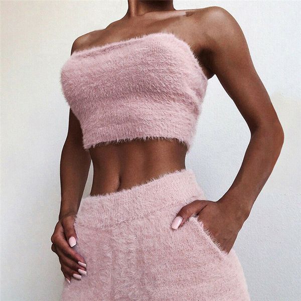 bodycon two piece set fluffy strapless tube shorts suit autumn winter clothes women club outfits short matching sets, Black;gray
bodycon two piece set fluffy strapless tube shorts suit autumn winter clothes women club outfits short matching sets, Black;gray