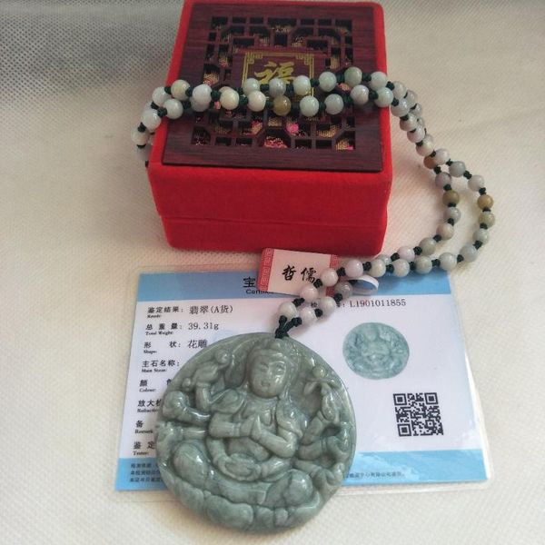 zheru jewelry pure natural jadeite dark green thousand hands guanyin pendant three color jade bead necklace send a certificate, Silver
zheru jewelry pure natural jadeite dark green thousand hands guanyin pendant three color jade bead necklace send a certificate, Silver
