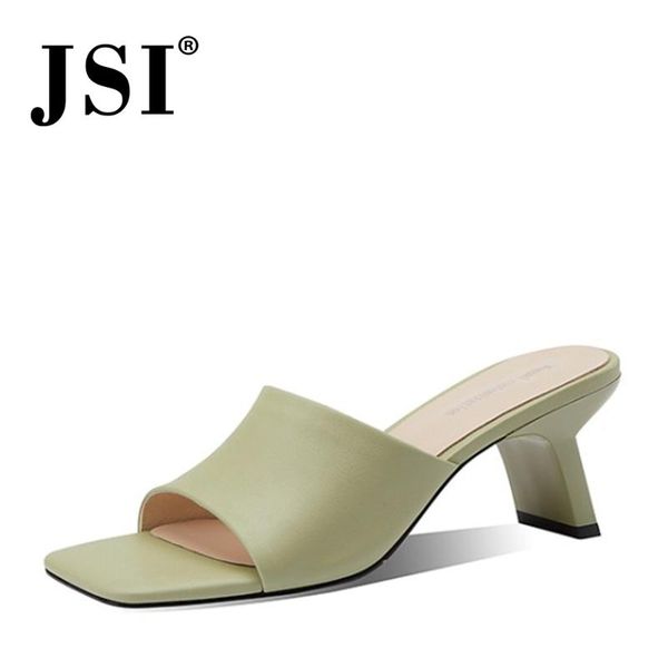 slippers jsi slider woman cow genuine leather square toe concise style high hoof heel sandals women quality jo557, Black
slippers jsi slider woman cow genuine leather square toe concise style high hoof heel sandals women quality jo557, Black