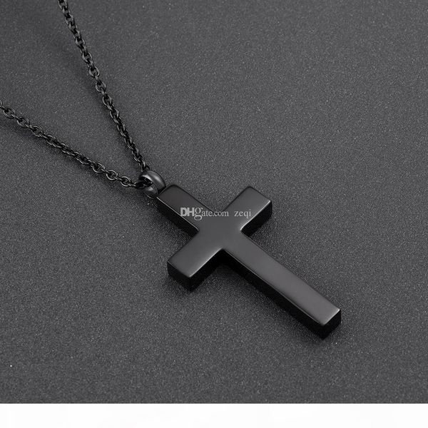 cmj9848 black stainless steel slim cross cremation urn jewelry necklace mens keepsake memorial pendants for ashes, Silver
cmj9848 black stainless steel slim cross cremation urn jewelry necklace mens keepsake memorial pendants for ashes, Silver