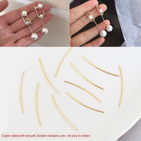cx03o japanese and korean color-protected copper plated with real gold wave curved wire diy ear earring earrings rings ear accessories handm, Silver
cx03o japanese and korean color-protected copper plated with real gold wave curved wire diy ear earring earrings rings ear accessories handm, Silver