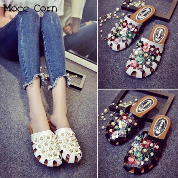 sweet pearl slippers women hollow summer beach sandals ladies flower outdoor mules flat slippers indoor slip ons baotou shoes, Black
sweet pearl slippers women hollow summer beach sandals ladies flower outdoor mules flat slippers indoor slip ons baotou shoes, Black