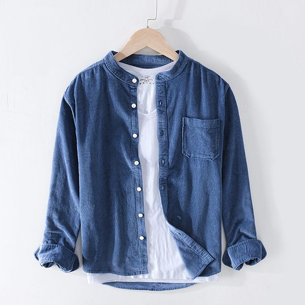 men's long sleeve standard-fit solid corduroy cotton shirt single patch pocket casual blue workwear button-down dress shirts, White;black
men's long sleeve standard-fit solid corduroy cotton shirt single patch pocket casual blue workwear button-down dress shirts, White;black