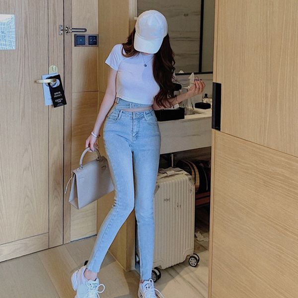 nana fashion womens clothing store retro hollow design sense all-match high waist slim slimming pencil feet jeans fashion, Blue
nana fashion womens clothing store retro hollow design sense all-match high waist slim slimming pencil feet jeans fashion, Blue